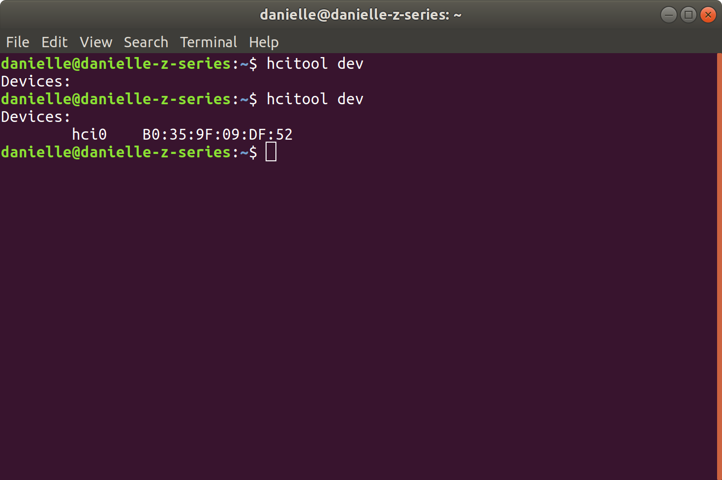 Screenshot of terminal
