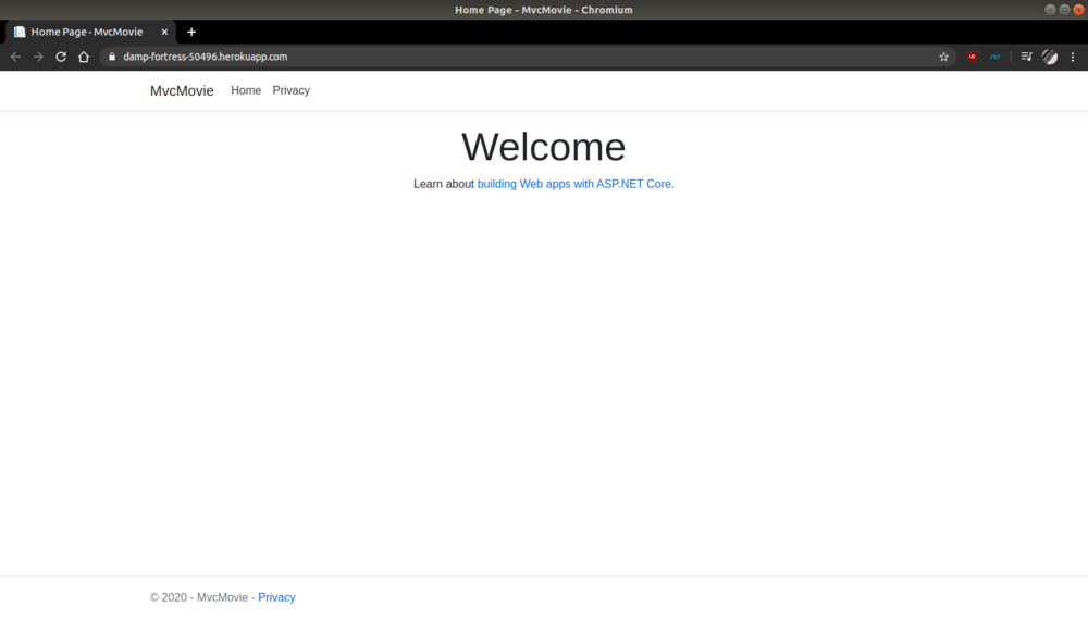 Note the URL, it’s running on Heroku!